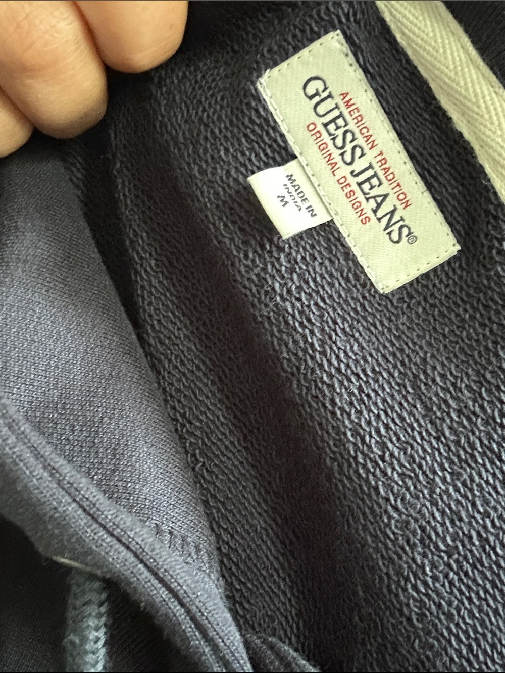 GUESS Jeans Black Knit Hoodie - Medium